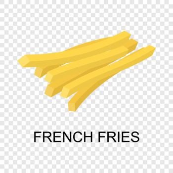 French fries icon. Isometric of french fries vector icon for on transparent background. French fries icon, isometric style