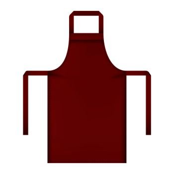 Red apron mockup. Realistic illustration of red apron vector mockup for web design isolated on white background. Red apron mockup, realistic style