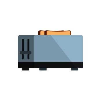 Kitchen toaster icon. Flat illustration of kitchen toaster vector icon for web design. Kitchen toaster icon, flat style
