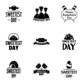Sweet day logo set. Simple set of 9 sweet day vector logo for web design on white background. Sweet day logo set, simple style