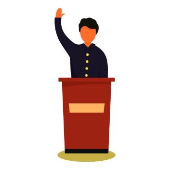 Political candidate icon. Flat illustration of political candidate vector icon for web design. Political candidate icon, flat style