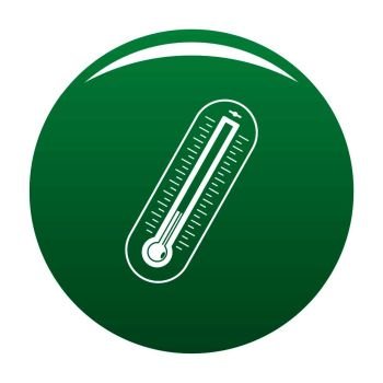 Fever thermometer icon. Simple illustration of fever thermometer vector icon for any design green. Fever thermometer icon vector green