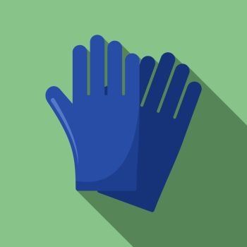 Rubber gloves icon. Flat illustration of rubber gloves vector icon for web design. Rubber gloves icon, flat style