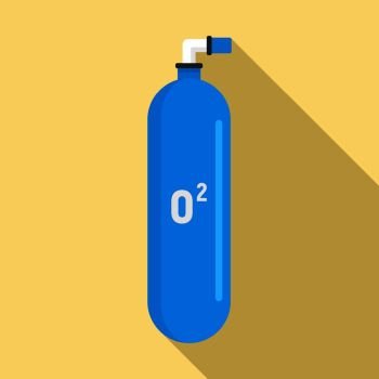 Scuba oxygen tank icon. Flat illustration of scuba oxygen tank vector icon for web design. Scuba oxygen tank icon, flat style