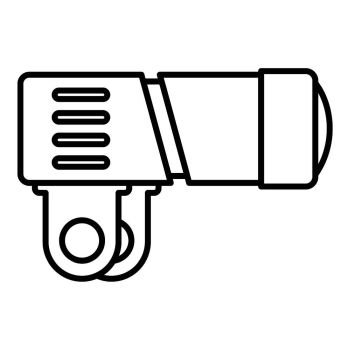 Bike flashlight icon. Outline bike flashlight vector icon for web design isolated on white background. Bike flashlight icon, outline style
