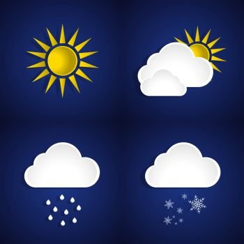 Set of weather vector icons in gradient color. Eps10. Set of weather vector icons in gradient color