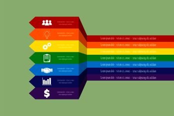 Infographics in rainbow color in flat design. Eps10. Infographics in rainbow color in flat design