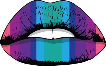 Abstract colorful woman lips vector illustration