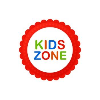 Kids Club. Kids zone banner. Place for fun and play. Vector stock illustration.