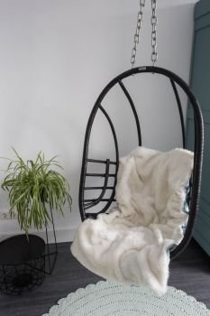 Hanging wicker chairs for relax time in the room, modern design retro. Hanging wicker chairs for relax time in the room, modern design