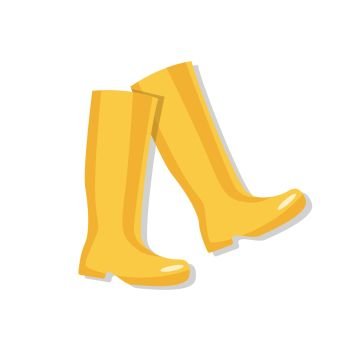 Yellow rubber boots, vector illustration