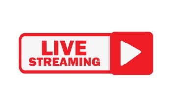 live streaming button in flat style, vector illustration. live streaming button in flat style, vector