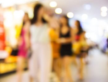 Abstract blur background of people walking in the shopping mall
