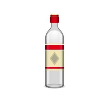 bottles of alcoholic drinks.  Vector flat illustration. Alcohol drinks collection. 