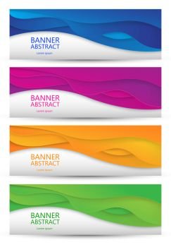 four colorful banner vector graphic