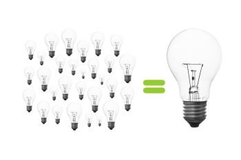 Many small light bulbs together, it’s mean to many small thinking together, then become to the great thinking