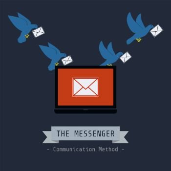 communication concept, pigeon send data