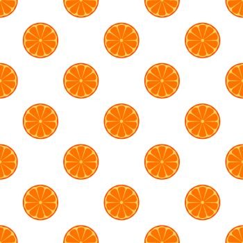 Illustration Seamless pattern Flat Orange isolated on white background , fruit patterns texture fabric , wallpaper minimal style , Raw materials fresh fruits , vector