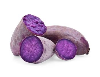 Purple Sweet Potatoes on White background