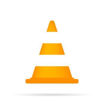 Traffic cone icon. Road sign. Vector illustration. Traffic cone icon
