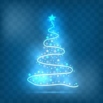 Christmas tree light style on dark background. Christmas tree light style
