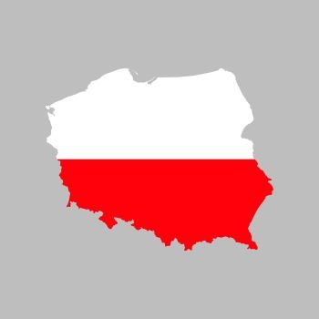 Poland flag map sign icon. Vector eps10