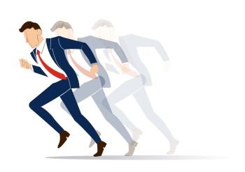 running businessman vector illustration	