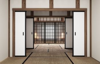 Japanese-Style Room original interior design. 3D rendering
