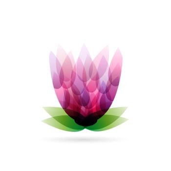 Vector abstract purple flower. Spa and relax concept