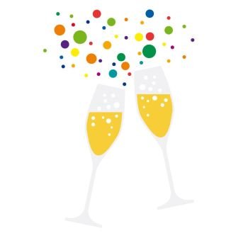 drink a toast to the party, vector on colorful background