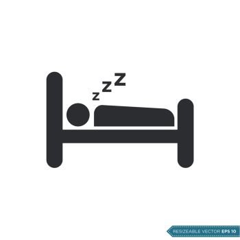 Bed, Hotel, Sleep Icon Vector Template Illustration Design