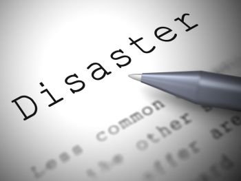 Disaster concept icon means disappointment mishaps.  Bad luck causing setbacks and ruin - 3d illustration