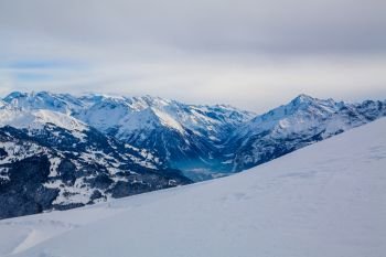 Winter in the swiss alps, Switzerland 