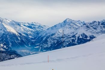 Winter in the swiss alps, Switzerland 
