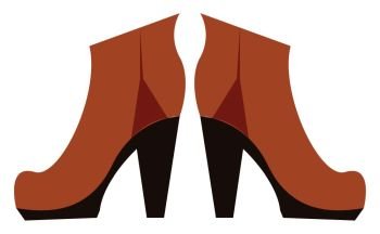 Brown female boots vector illustration 