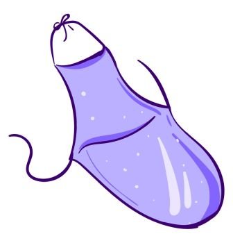 Purple apron, illustration, vector on white background.