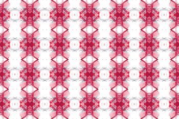 Watercolor seamless geometric pattern. In red, pink and grey colors on white background.