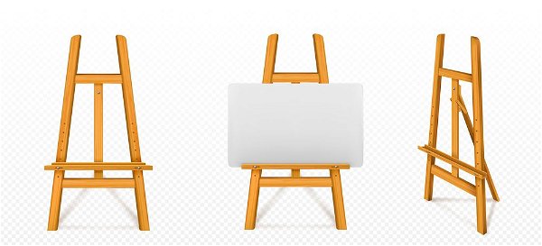 Wooden easel for painting and drawing Royalty Free Vector