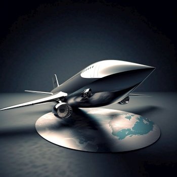 Futuristic business private jet isolated. Created with generative Ai technology.