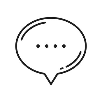 Dialog communication sign isolated message or chat box thin line icon. Vector chatting memo, outline dialogue or conversation bubble. Abstract note balloon. Message dialog doodle, speech bubble abstract memo