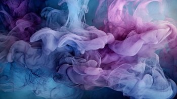 A smoke background with a beautiful and delicate blend of purple and blue hues by creative AI