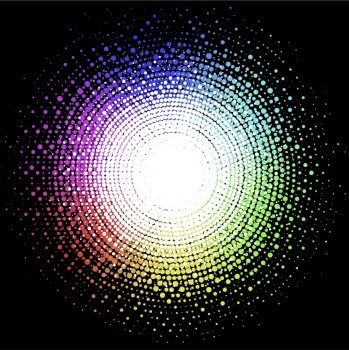 colorful halftone, spectrum radial gradient, vector EPS10. colorful halftone gradient