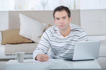 a man with a home based job