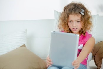 Girl using a digital tablet