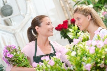 a florist with female customer