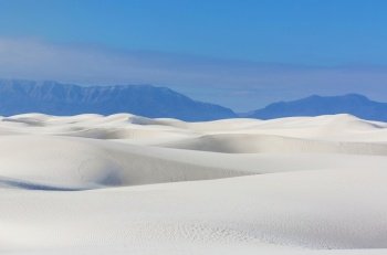 Unusual natural landscapes in White Sands National Monument,  New Mexico, USA