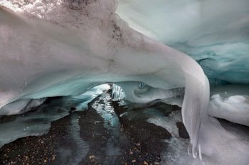 Ice cave in high mountains, Canada