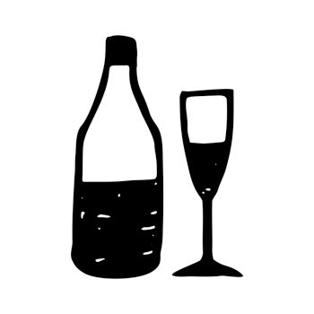 Icons of hand draw style alcohol. Vector illustration