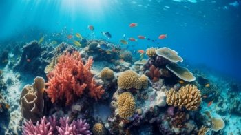Beautiful sea reef background. Illustration Generative AI