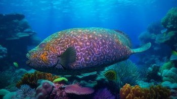 Beautiful sea reef background. Illustration AI Generative
